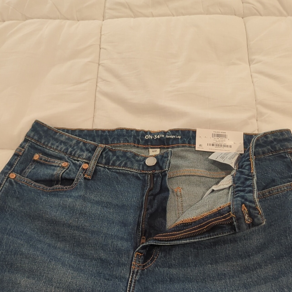 Women's On 34th high rise straight leg jean. Medium dark. Ntw - Picture 4 of 10